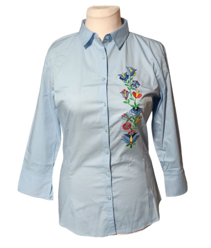 Koszula damska niebieska z haftem kaszubskim (błękitna)1.jpg