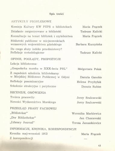 bibliotekarz gdański październik 1974 - spis treści.jpg