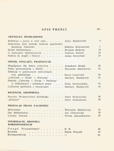 bibliotekarz gdański luty 1974 - spis treści.jpg