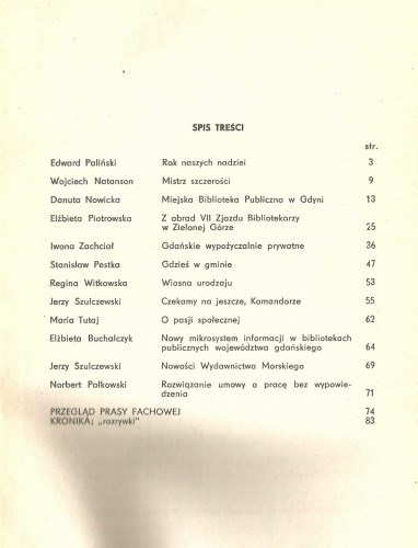 bibliotekarz gdański marzec 1976 - spis treści.jpg