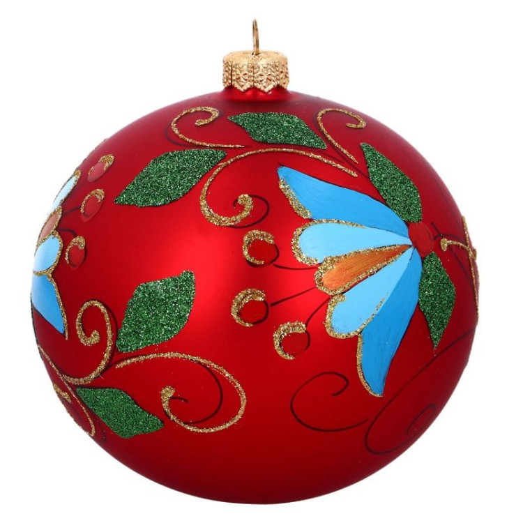 Kaszubska-bombka-palmeta-czerwona