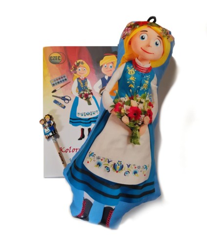 zestaw-kolorowe-kaszuby-dla-dzieci-maskotka-dziewczynka-ksiazka-olowek