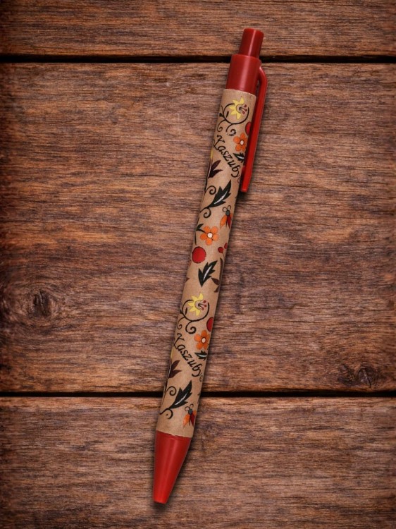 Długopis_folk_plastikowy_ze_wzorem_borowiackim _Kaszuby_czerwony.jpg