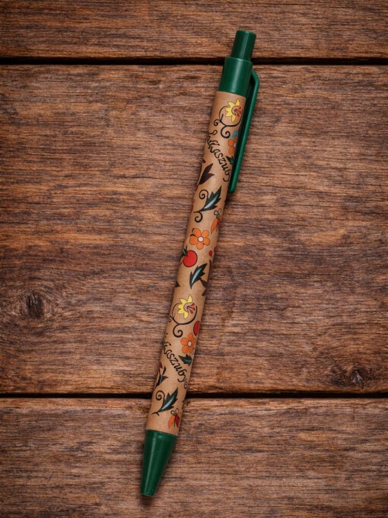 Dlugopis_folk_plastikowy_ze_wzorem_borowiackim _Kaszuby_zielony.jpg