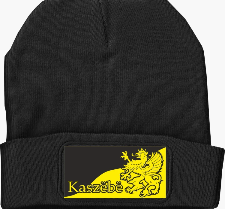 Beanie-kaszubska-czarna-naszywka-gryfa-napisem-Kaszebe