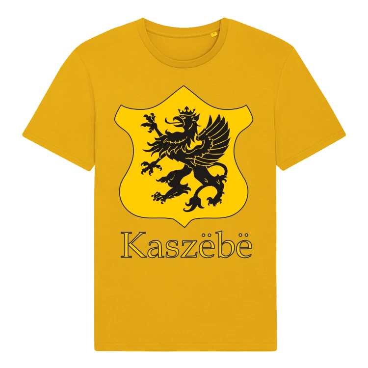 Koszulka-meska-z-kaszubskim-gryfem-napisem-Kaszebe-organiczna-bawelna