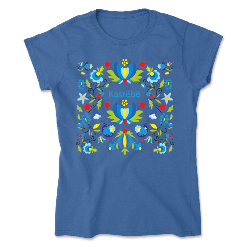 koszulka-damska-haft-kaszubski-kaszebe-styl-folk-granatowa