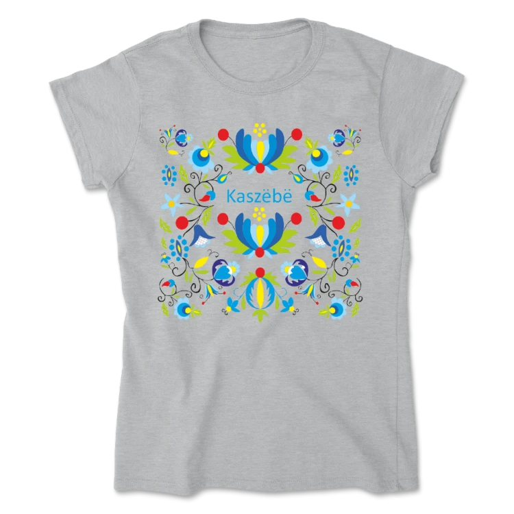 damska-koszulka-kaszebe-haft-kaszubski-folk-szara