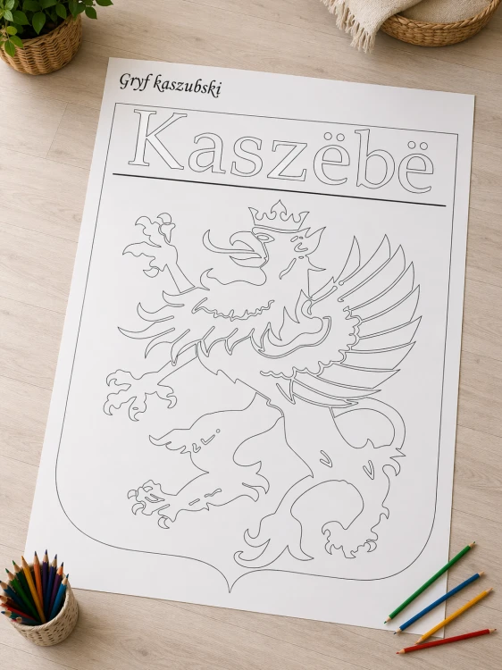 podlogowa-kolorowanka-gryf-kaszubski-herb-kaszub