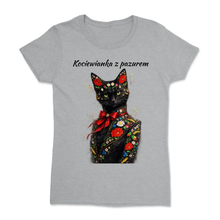 koszulka-damska-kot-kociewianka-z-pazurem-haft-kociewski