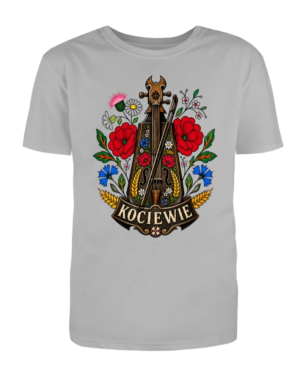 Koszulka-meska-Kociewie-skrzypce-ludowe-kwiaty-haftu-kociewskiego