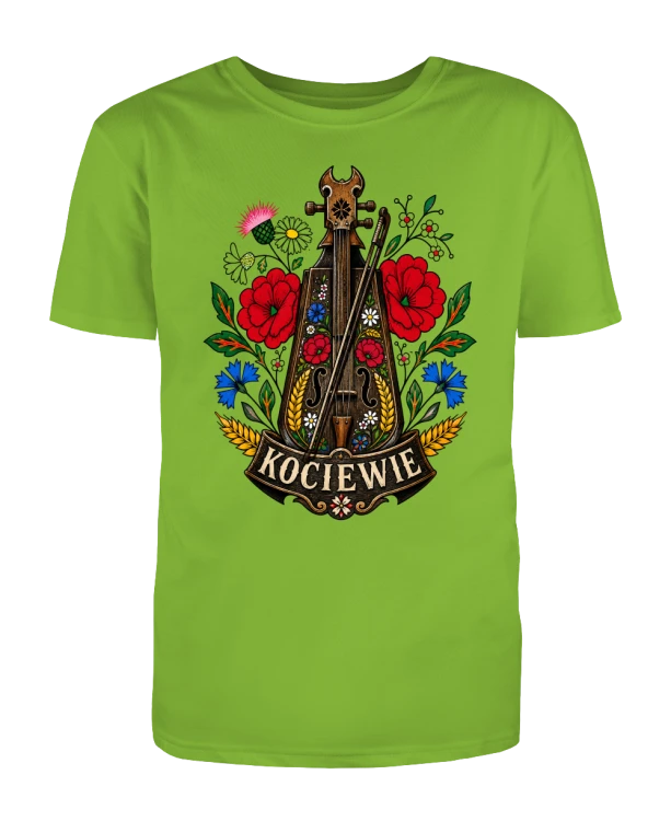 Koszulka-meska-Kociewie-skrzypce-ludowe-kwiaty-haftu-kociewskiego