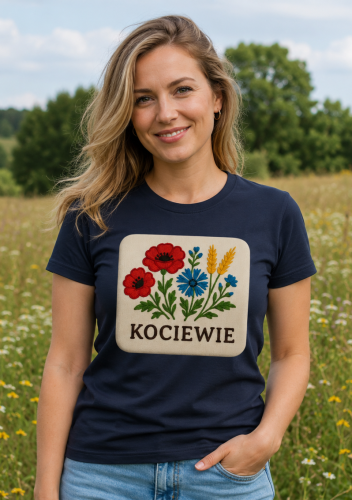 Koszulka-damska-Kociewie-z-kwiatowym-wzorem-folkowym