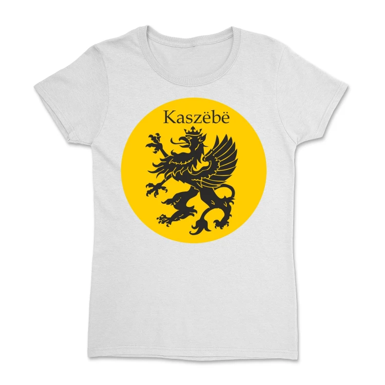 koszulka-damska-kaszubska-z-gryfem-w-zoltym-kole-white