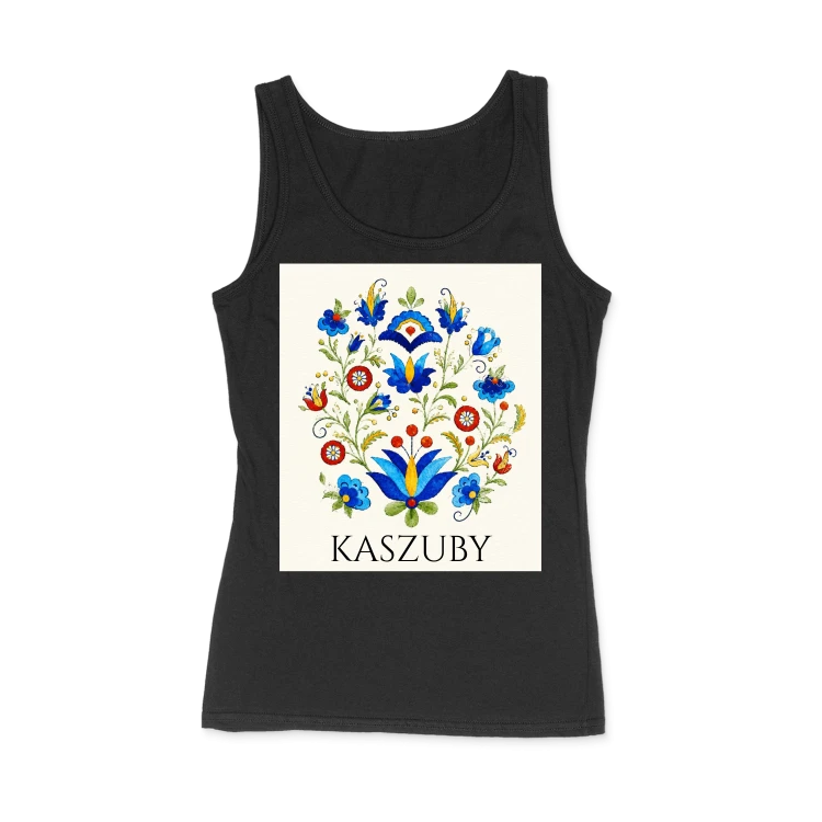 damski-podkoszulek-kaszubskie-kwiaty-black