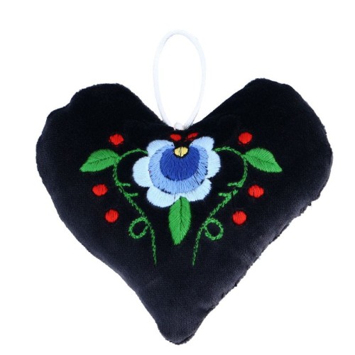serduszko igielnik haft kaszubski folk ludowy czarne.jpg